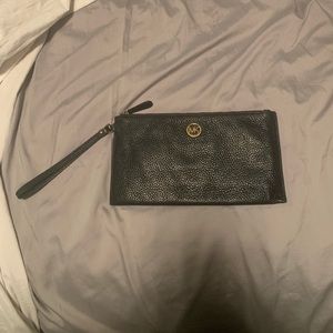 Michael Kors Black Leather Wristlet